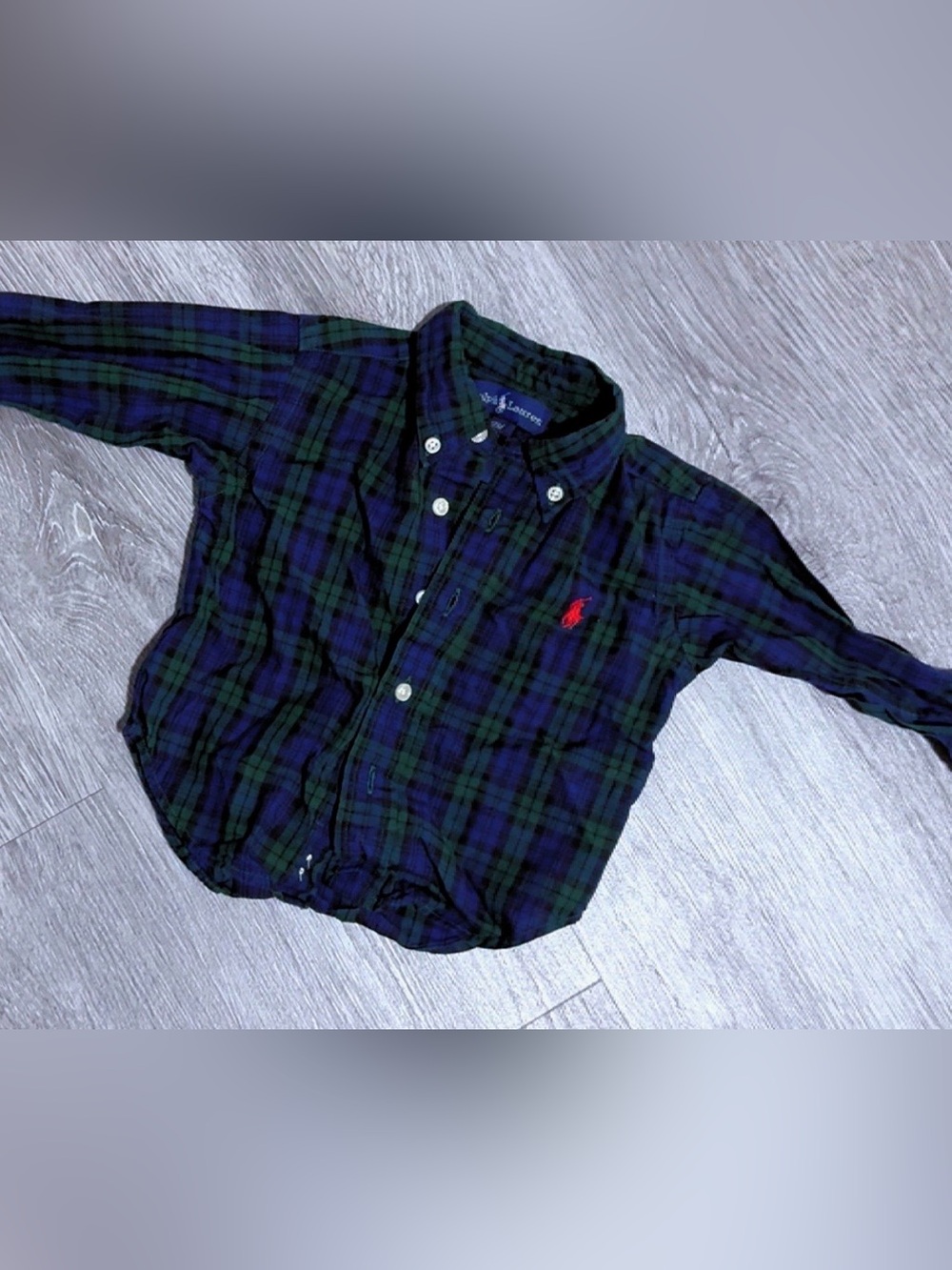 Ralph Lauren Navy & Green Plaid Button-Down Shirt